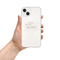 Note To Self: Positivity | Clear Case for iPhone®